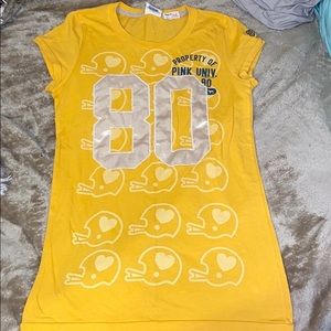 Pink Victoria’s Secrete tee shirt Yellow Small